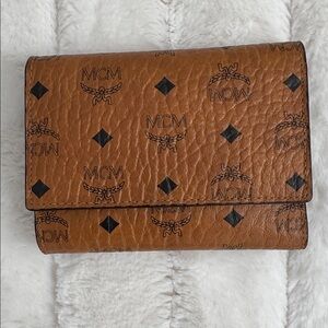 MCM Brown Monogram Leather Wallet